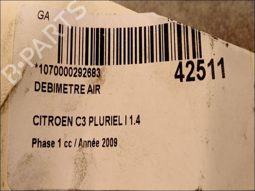 Used Mass air flow sensor CITROËN C3 Pluriel (HB_) 1.4 HDi (68 hp) 9615743