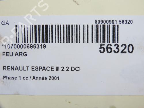 Venstre Baklys RENAULT ESPACE III (JE0_) 2.2 dCi (JE0K) (130 hp) 33008166