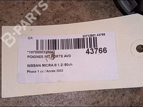 Front right interior door handle NISSAN MICRA III (K12) 1.2 16V | BP9619130I14 