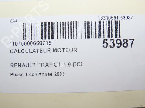 Engine control unit (ECU) RENAULT TRAFIC II Bus (JL) 1.9 dCI 80 (JL0B) | BP30047730M57 