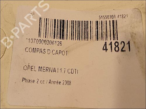 Used Hinge/Door check strap OPEL MERIVA A MPV (X03) 1.7 CDTI (E75) (100 hp) 14878943