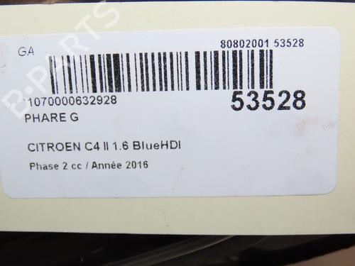 Left headlight CITROËN C4 II (NC_) 1.6 BlueHDi 120 | BP28969466C28 