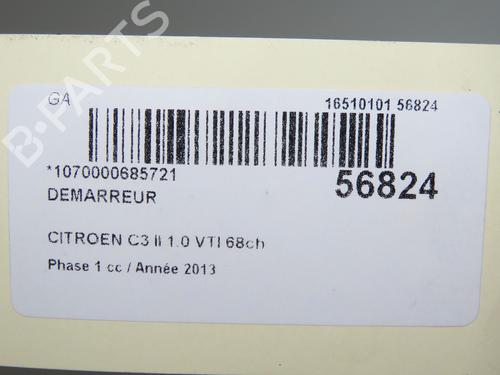 Used Starter Starter CITROËN C3 II (SC_) 1.0 VTi 68 (68 hp) 31605849 31605849