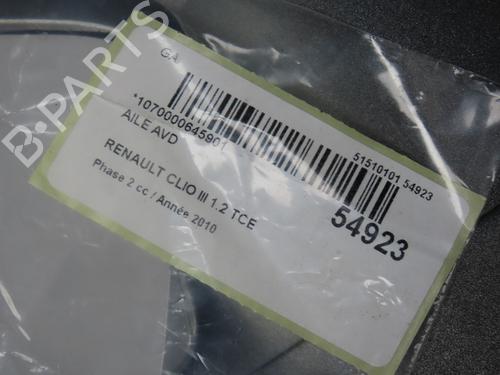 Right front fenders RENAULT CLIO III (BR0/1, CR0/1) 1.2 16V (BR0P, CR0P) | BP31120621C42 