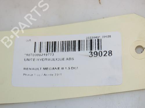 Used ABS pump RENAULT MEGANE III Hatchback (BZ0/1_, B3_) 1.5 dCi (BZ0C) (90 hp) 9606549