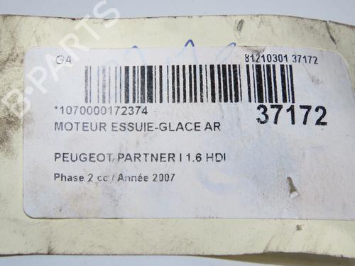 Used Rear wiper motor Rear wiper motor PEUGEOT PARTNER MPV (5_, G_) 1.6 HDi 90 (90 hp) 33711769 33711769