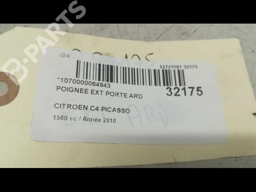 Rear right exterior door handle CITROËN C4 Picasso I MPV (UD_) 1.6 HDi | BP9595316C130 