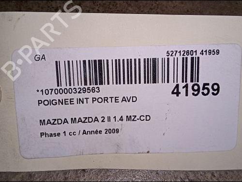 Used Front right interior door handle MAZDA 2 (DE_, DH_) 1.4 MZR-CD (68 hp) 9619114