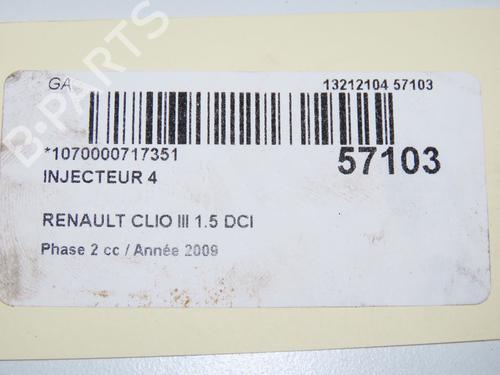 Used Injector RENAULT CLIO III (BR0/1, CR0/1) 1.5 dCi (BR17, CR17) (86 hp) 32377286