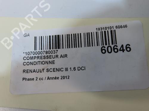 Used AC compressor AC compressor RENAULT SCÉNIC III (JZ0/1_) 1.6 dCi (JZ00, JZ12) (130 hp) 39387807 39387807