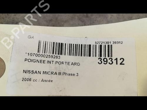 Used Rear right interior door handle NISSAN MICRA III (K12) 1.4 16V (88 hp) 9610864