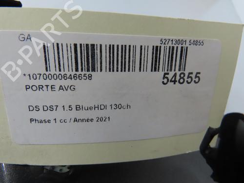 Dør venstre fortil DS DS 7 Crossback (J4_, JR_, JC_) 1.5 BlueHDi 130 (JCYHZJ, JCYHZR) (130 hp) 31162648