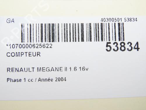 Kombinert Instrument RENAULT MEGANE II (BM0/1_, CM0/1_) 1.6 16V (BM0C, CM0C) (113 hp) 28830522