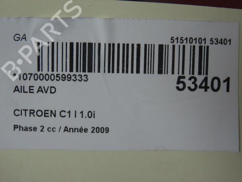 Right front fenders CITROËN C1 (PM_, PN_) 1.0 | BP29195999C42 