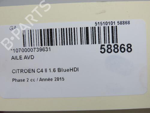 Used Right front fenders Right front fenders CITROËN C4 II (NC_) 1.6 BlueHDi 120 (120 hp) 36444414 36444414