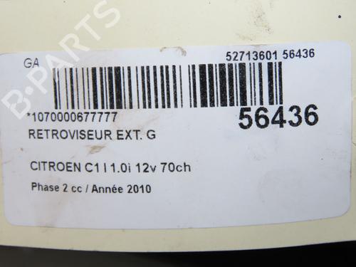 Rétroviseur gauche CITROËN C1 (PM_, PN_) 1.0 (68 hp) 31912160