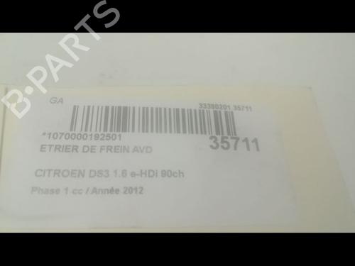 Used Right front brake caliper CITROËN DS3 (SA_) 1.6 HDi 90 (92 hp) 23173903