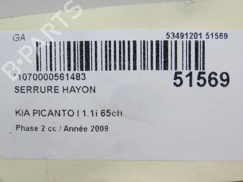Tailgate lock KIA PICANTO I (SA) 1.1 | BP23064705C101 