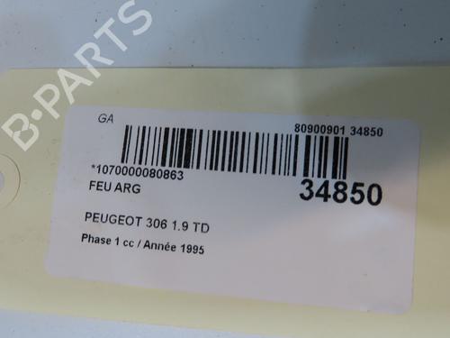 Used Left taillight Left taillight PEUGEOT 306 Hatchback (7A, 7C, N3, N5) 1.9 DT (90 hp) 34408934 34408934