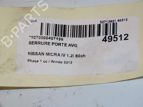 front-left-lock-nissan-micra-iv-k13k-k13kk-12-805011hh1a-2010-16832958 main image