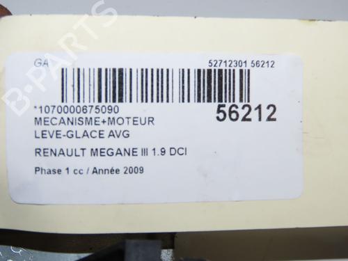 Front left window mechanism RENAULT MEGANE III Hatchback (BZ0/1_, B3_) 1.9 dCi (BZ0N, BZ0J) | BP32486154C22