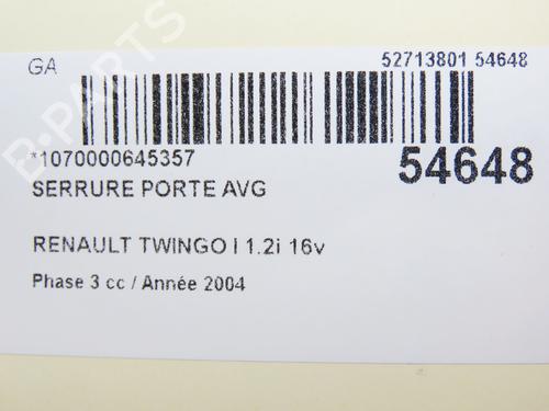 Front left lock RENAULT TWINGO I (C06_) 1.2 16V (C06C, C06D, C06K) | BP28177656C98 