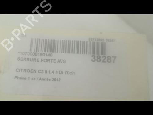 Fechadura frente esquerda CITROËN C3 II (SC_) 1.4 HDi 70 (SC8HZC, SC8HR0, SC8HP4) (68 hp) 9603892
