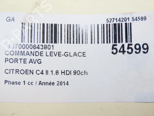 Left front window switch CITROËN C4 II (NC_) 1.6 HDi 90 | BP28802062I27