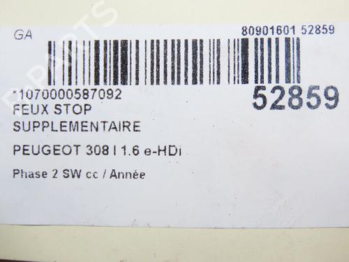 Third brake light PEUGEOT 308 SW I (4E_, 4H_) 1.6 HDi | BP28969729L11 