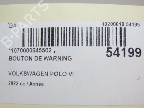 Used Warning switch VW POLO VI (AW1, BZ1, AE1) 1.0 TSI (95 hp) 28830228