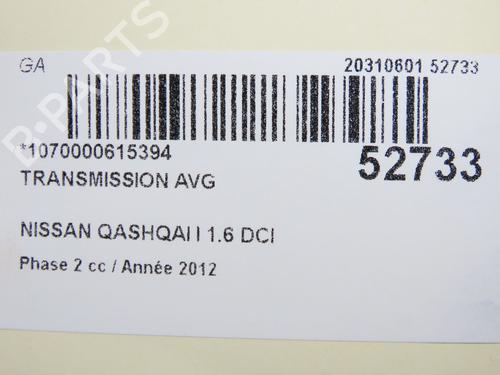 Left front driveshaft NISSAN QASHQAI I (J10, NJ10) 1.6 dCi | BP29759969M38 