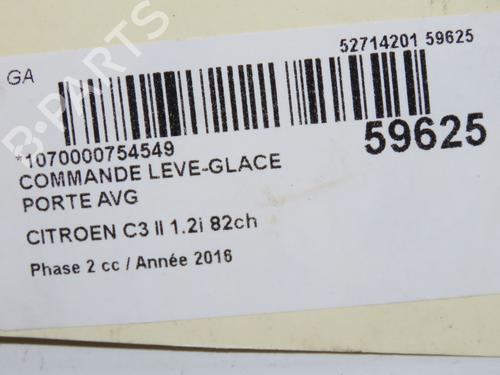 Used Left front window switch Left front window switch CITROËN C3 II (SC_) 1.2 VTi 82 (82 hp) 40615352 40615352