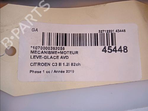 Front right window mechanism CITROËN C3 III (SX) 1.2 PureTech 82 | BP11102189C23