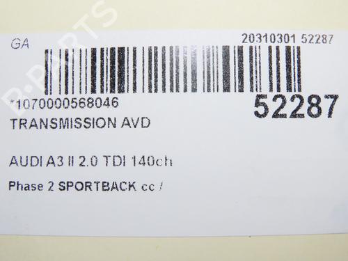 Right front driveshaft AUDI A3 Sportback (8PA) 2.0 TDI 16V | BP29845257M39