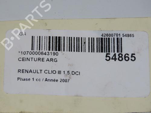 Pre-tensor trás esquerdo RENAULT CLIO III (BR0/1, CR0/1) 1.5 dCi (BR17, CR17) (86 hp) 31179728