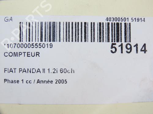 Used Instrument cluster FIAT PANDA (169_) 1.2 (169.AXB11, 169.AXB1A) (60 hp) 28830461