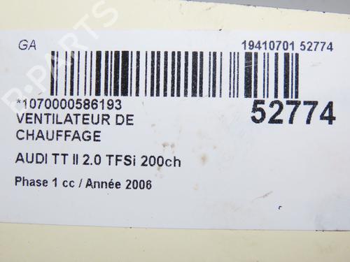 Gebläsemotor für AUDI TT (8J3) 2.0 TFSI (200 hp) 30955796