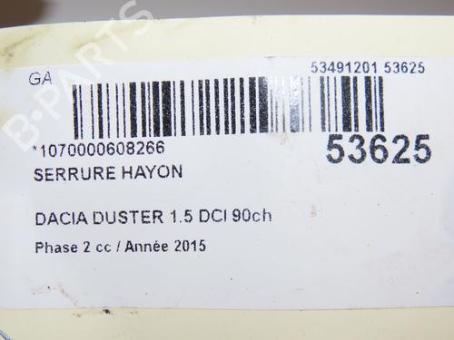Tailgate lock DACIA DUSTER (HS_) 1.5 dCi (HSAJ) | BP28969269C101 
