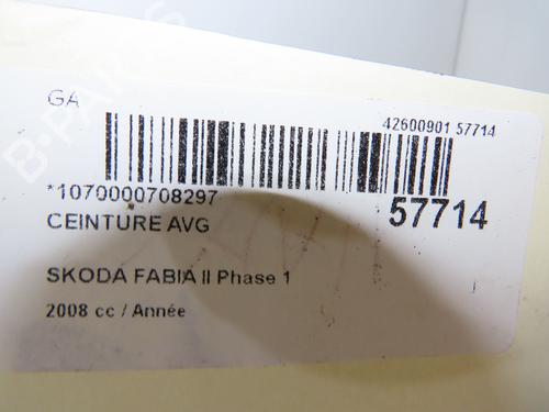 Front left seatbelt SKODA FABIA II (542) 1.4 TDI | BP39756473I26 - Image 6