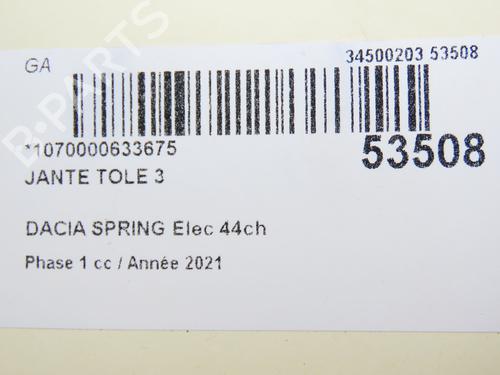 Rim DACIA SPRING EV (B6M1) | BP33998783C45  - Image 5