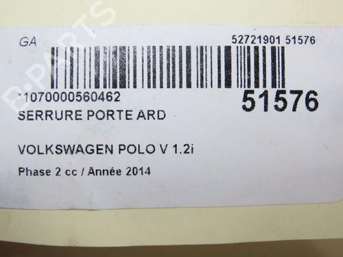 Rear right lock VW POLO V (6R1, 6C1) 1.2 TSI 16V | BP28969036C99