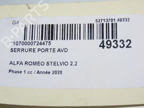 Højre fortil lås ALFA ROMEO STELVIO (949_) 2.2 D (949.AXC1A) (190 hp) 32691187