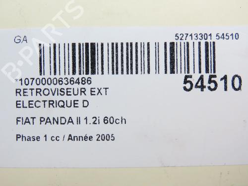 Right mirror FIAT PANDA (169_) 1.2 (169.AXB11, 169.AXB1A) | BP28968673C27 