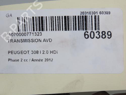 Used Right front driveshaft Right front driveshaft PEUGEOT 308 I (4A_, 4C_) 2.0 HDi (136 hp) 39251672 39251672