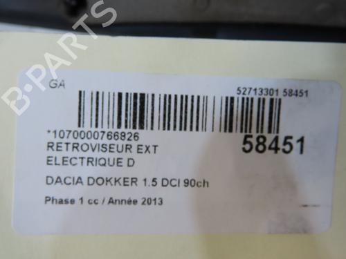 Used Right mirror Right mirror DACIA DOKKER MPV (KE_) 1.5 dCi (KEAJ, KEAH) (90 hp) 40554308 40554308
