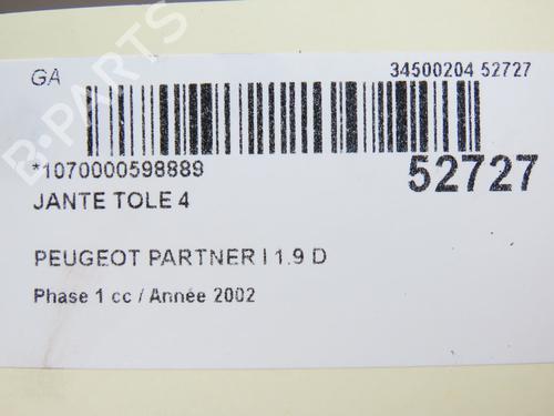 Rim PEUGEOT PARTNER Box Body/MPV (5_, G_) 1.9 D | BP28967766C45 