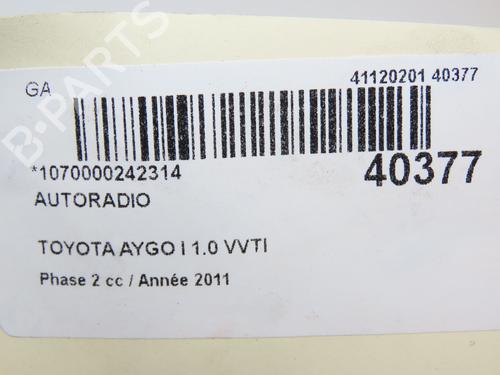 Used Radio TOYOTA AYGO (_B1_) 1.0 (KGB10_, KGB10R) (68 hp) 19178242