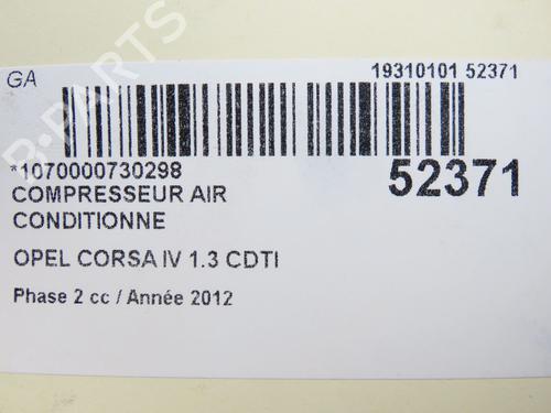 Used AC compressor AC compressor OPEL CORSA D (S07) 1.3 CDTI (L08, L68) (95 hp) 33298039 33298039