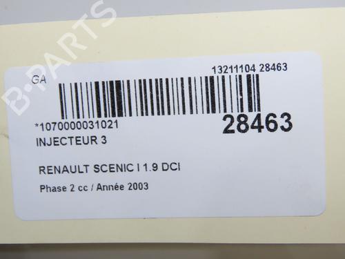 Used Injector Injector RENAULT SCÉNIC I MPV (JA0/1_, FA0_) 1.9 dCi (JA05, JA1F) (102 hp) 34572801 34572801