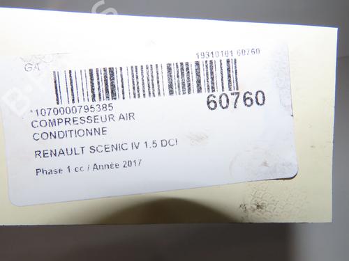 Used AC compressor AC compressor RENAULT SCÉNIC IV (J9_) 1.5 dCi 110 (110 hp) 39893825 39893825